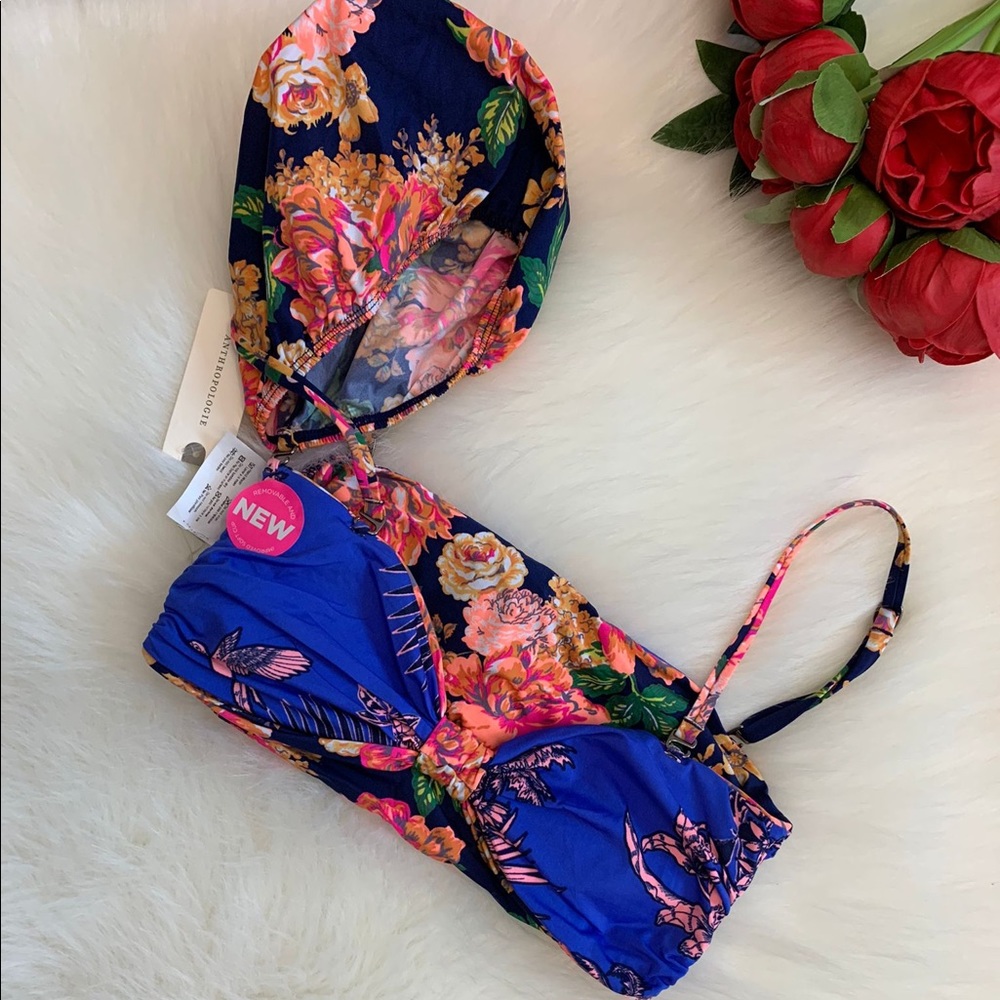 LAST CALL Anthropologie maaji floral reversible sweetheart bikini top & bottoms - Picture 12 of 15